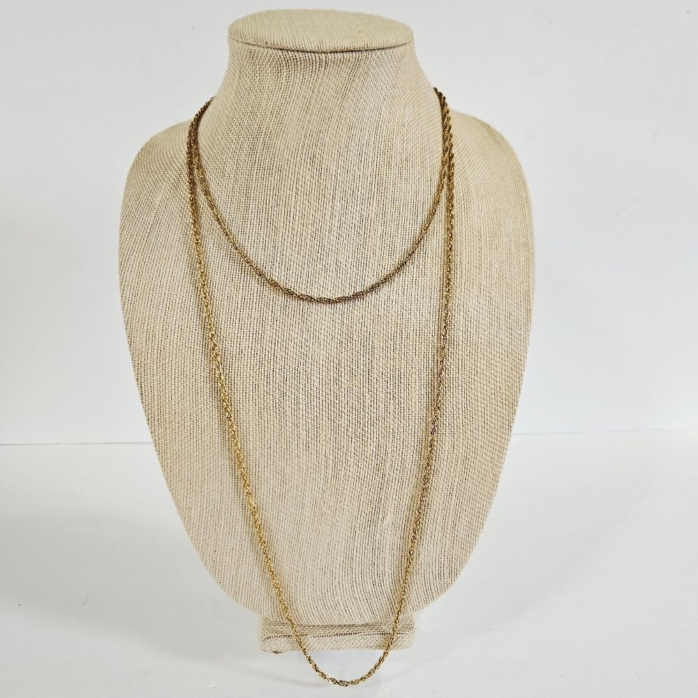 Vintage Goldette Multi-Strand Gold-Plated Minimalist Chain Link Sautoir Necklace
